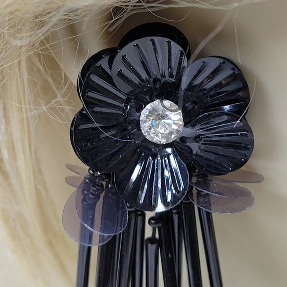 Shoulder Duster Sequin Black Lightweight Earrings - Picture 4 of 9